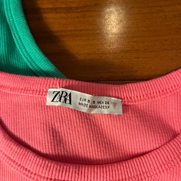 3 Zara Basic Ribbed Tanks! (blue, green, and pink) 💙💚🩷 - Picture 8 of 10